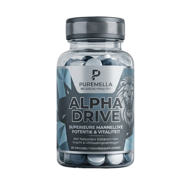 Verpakking van Alpha Drive voedingssupplement